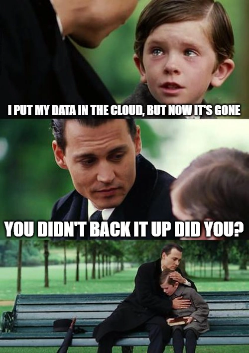 Cybersecurity meme - cloud data