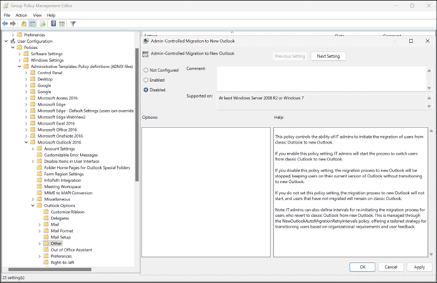 9 blocking new outlook